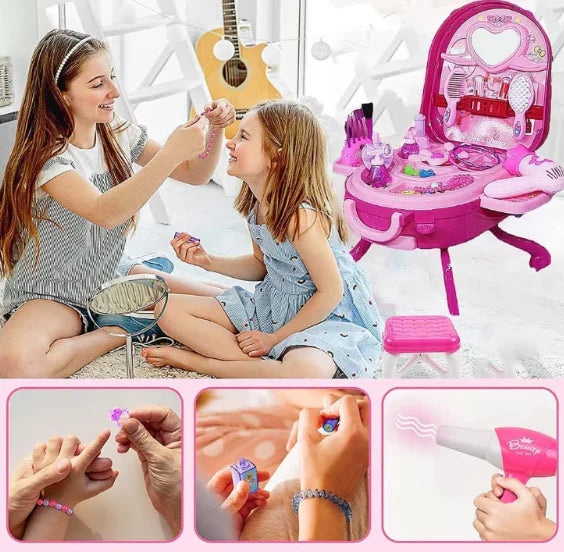 Set de joaca, At Performance, pentru fete Ruj, Fard de ochi, Kit de jucarii netoxice in siguranta pentru copii, Roz